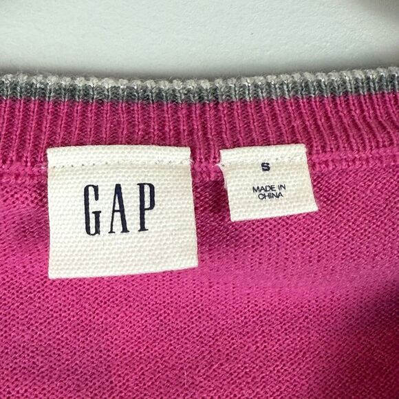 Gap Sweater Women's Small‎ Pink Frenchie Bulldog Merino Wool Blend Cozy Preppy - Picture 3 of 7